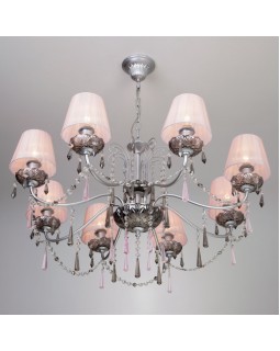 Подвесная люстра Eurosvet 10086/8 серебро/дымчатый хрусталь Strotskis-foto5