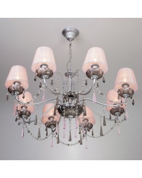 Подвесная люстра Eurosvet 10086/8 серебро/дымчатый хрусталь Strotskis-foto5