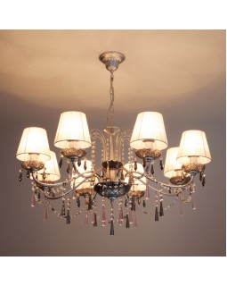 Подвесная люстра Eurosvet 10086/8 серебро/дымчатый хрусталь Strotskis-foto7