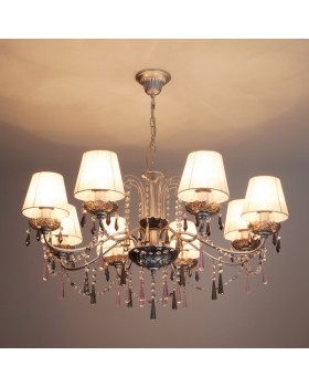 Подвесная люстра Eurosvet 10086/8 серебро/дымчатый хрусталь Strotskis-foto7