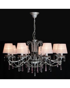 Подвесная люстра Eurosvet 10086/8 серебро/дымчатый хрусталь Strotskis-foto8