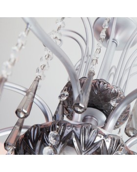 Подвесная люстра Eurosvet 10086/8 серебро/дымчатый хрусталь Strotskis-foto9