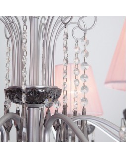 Подвесная люстра Eurosvet 10086/8 серебро/дымчатый хрусталь Strotskis-foto11