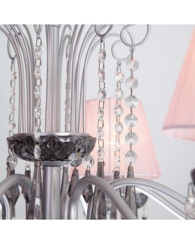 Подвесная люстра Eurosvet 10086/8 серебро/дымчатый хрусталь Strotskis-foto11