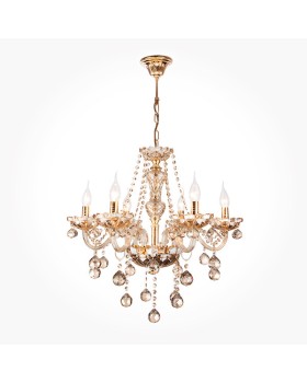 Подвесная люстра Eurosvet 10052/6 золото/тонированный хрусталь Strotskis-foto7