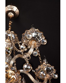 Подвесная люстра Eurosvet 10052/6 золото/тонированный хрусталь Strotskis-foto13