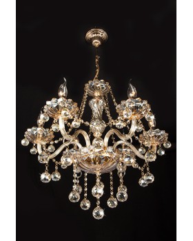 Подвесная люстра Eurosvet 10052/6 золото/тонированный хрусталь Strotskis-foto14