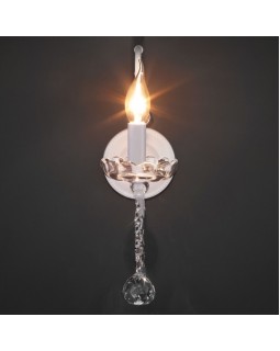 Бра Eurosvet 10107/1 глянцевый белый/прозрачный хрусталь Strotskis-foto2