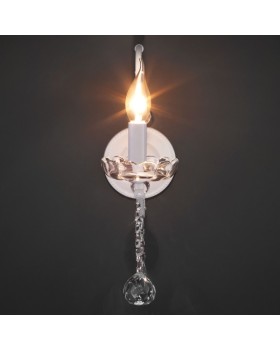 Бра Eurosvet 10107/1 глянцевый белый/прозрачный хрусталь Strotskis-foto2