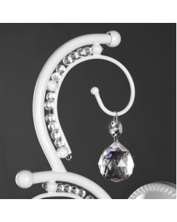 Бра Eurosvet 10107/1 глянцевый белый/прозрачный хрусталь Strotskis-foto3