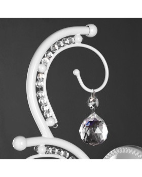 Бра Eurosvet 10107/1 глянцевый белый/прозрачный хрусталь Strotskis-foto3