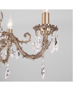 Подвесная люстра Eurosvet 10102/5 античная бронза/прозрачный хрусталь Strotskis-foto3