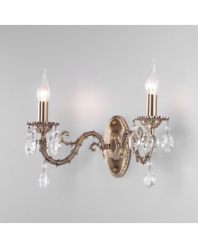 Бра Eurosvet 10102/2 античная бронза/прозрачный хрусталь Strotskis-foto2