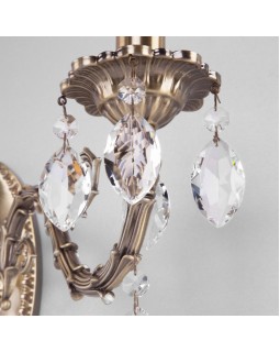 Бра Eurosvet 10102/2 античная бронза/прозрачный хрусталь Strotskis-foto3