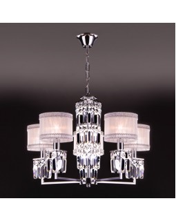 Подвесная люстра Eurosvet 10099/5 хром/прозрачный хрусталь Strotskis-foto2