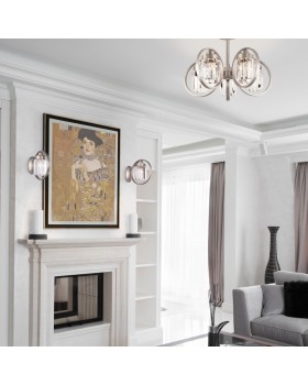 Бра Eurosvet 10095/1 сатин-никель/прозрачный хрусталь Strotskis-foto2