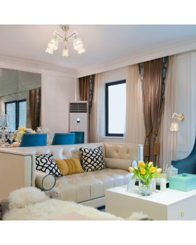 Люстра на штанге Eurosvet 60082/5 золотая бронза-foto2