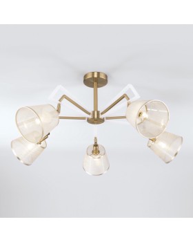 Люстра на штанге Eurosvet 60082/5 золотая бронза-foto5