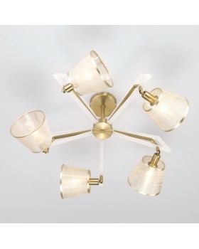 Люстра на штанге Eurosvet 60082/5 золотая бронза-foto6