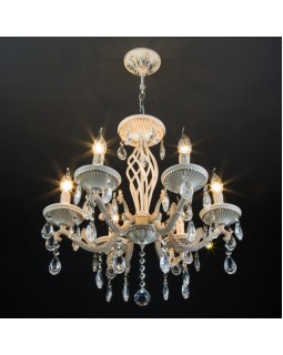 Подвесная люстра Eurosvet 3585/6 белый/прозрачный хрусталь Strotskis-foto2