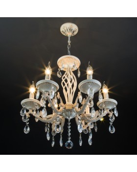 Подвесная люстра Eurosvet 3585/6 белый/прозрачный хрусталь Strotskis-foto2