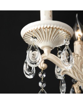 Подвесная люстра Eurosvet 3585/6 белый/прозрачный хрусталь Strotskis-foto3