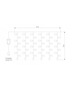Светодиодный занавес Eurosvet 200-002 теплый белый 2*3м IP20-foto5