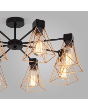 Люстра на штанге Eurosvet 70107/8 черный/латунь-foto2