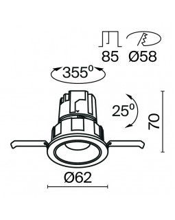 Встраиваемый светильник Maytoni Technical DL057-7W3K-B-foto3