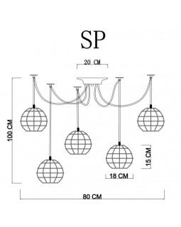 Подвесной светильник ARTE Lamp A1110SP-5WH-foto3