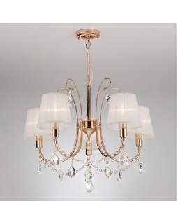 Подвесная люстра Eurosvet 10087/5 золото/прозрачный хрусталь Strotskis-foto2