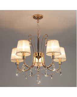 Подвесная люстра Eurosvet 10087/5 золото/прозрачный хрусталь Strotskis-foto3