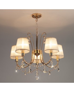 Подвесная люстра Eurosvet 10087/5 золото/прозрачный хрусталь Strotskis-foto3