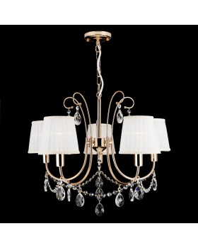 Подвесная люстра Eurosvet 10087/5 золото/прозрачный хрусталь Strotskis-foto4