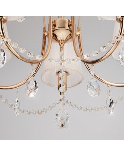 Подвесная люстра Eurosvet 10087/5 золото/прозрачный хрусталь Strotskis-foto5