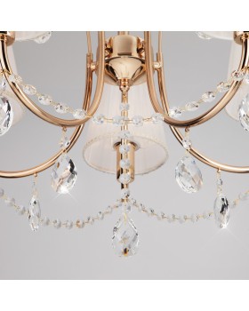 Подвесная люстра Eurosvet 10087/5 золото/прозрачный хрусталь Strotskis-foto5