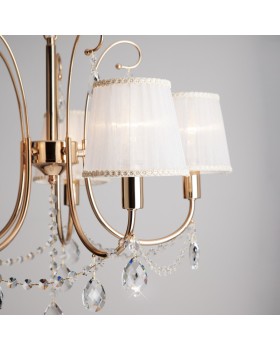 Подвесная люстра Eurosvet 10087/5 золото/прозрачный хрусталь Strotskis-foto7