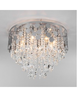 Подвесная люстра Eurosvet 10114/8 хром/прозрачный хрусталь Strotskis-foto2