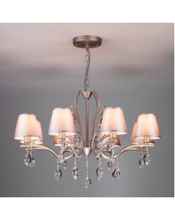 Подвесная люстра Eurosvet 10089/8 сатин-никель/прозрачный хрусталь Strotskis-foto3