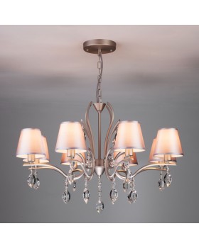 Подвесная люстра Eurosvet 10089/8 сатин-никель/прозрачный хрусталь Strotskis-foto3