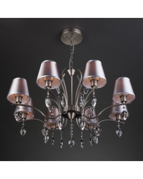 Подвесная люстра Eurosvet 10089/8 сатин-никель/прозрачный хрусталь Strotskis-foto4