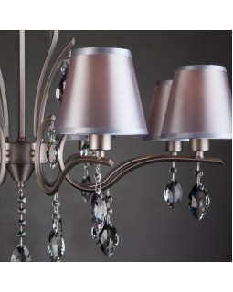 Подвесная люстра Eurosvet 10089/8 сатин-никель/прозрачный хрусталь Strotskis-foto5