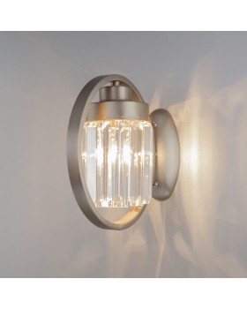 Бра Eurosvet 10128/1 сатин-никель/прозрачный хрусталь Strotskis (10095/1)-foto2