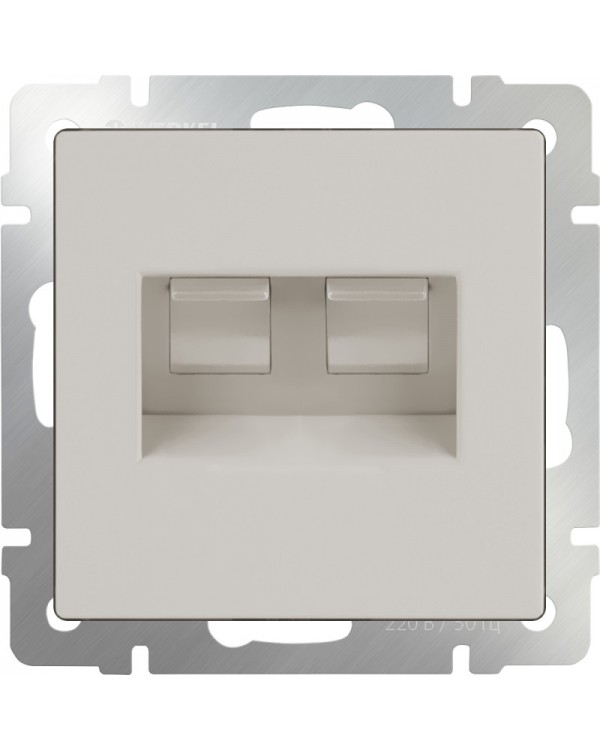 Розетка Werkel WL03-RJ45+RJ45 -ivory (слоновая кость)