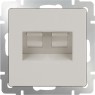 Розетка Werkel WL03-RJ45+RJ45 -ivory (слоновая кость)