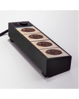 Розетка Werkel WL20-04-03 черный/шампань рифленый-foto6