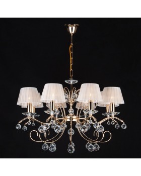 Подвесная люстра Eurosvet 10058/8 золото/прозрачный хрусталь Strotskis-foto2