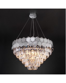 Подвесная люстра Eurosvet 10113/8 хром/прозрачный хрусталь Strotskis-foto2