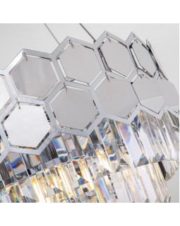 Подвесная люстра Eurosvet 10113/8 хром/прозрачный хрусталь Strotskis-foto4