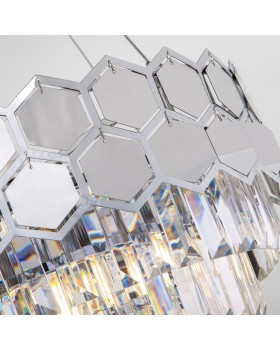 Подвесная люстра Eurosvet 10113/8 хром/прозрачный хрусталь Strotskis-foto4